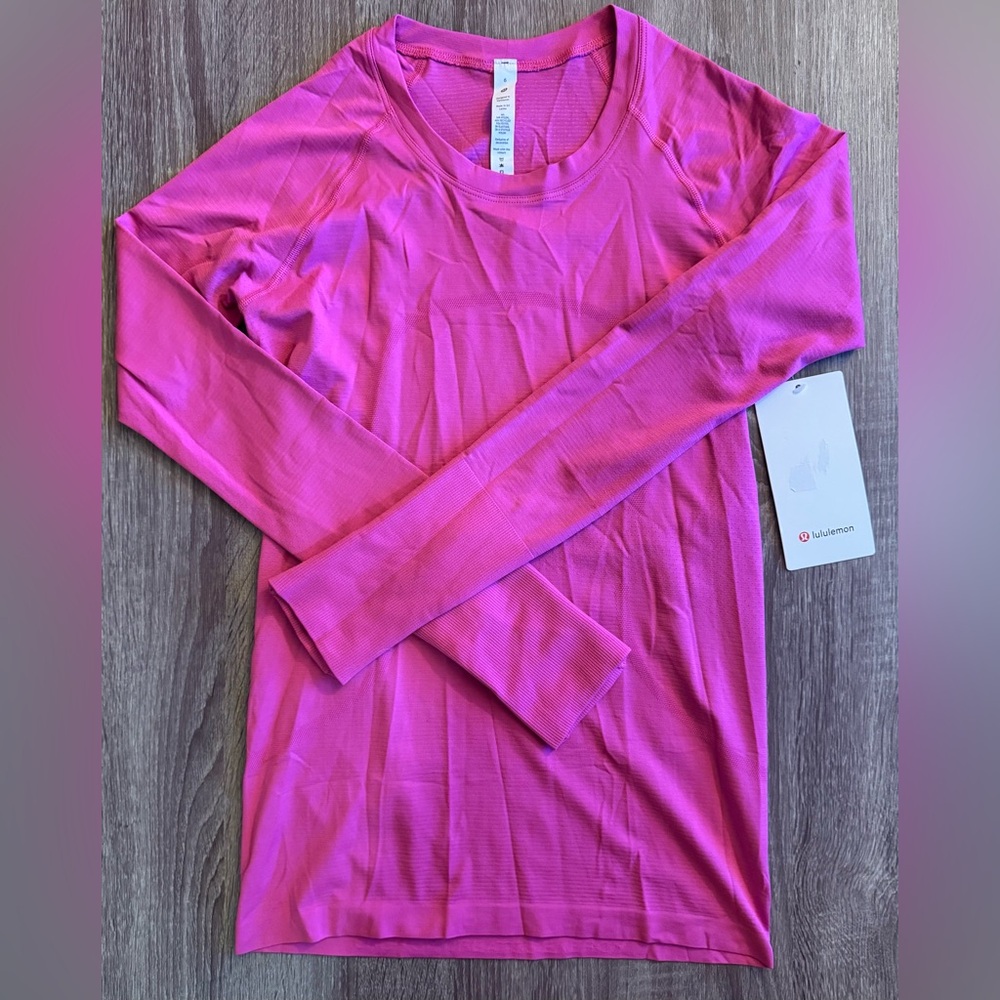 New with tags Lululemon Swiftly Tech Long Sleeve 2.0 Sonic Pink.Hot pink. Size 6 - Picture 5 of 12
